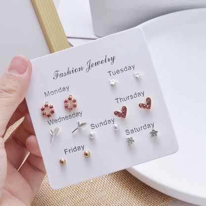 Wholesale Jewelry Cute Heart Flower Fruit Stud Earrings Set Gooddiy