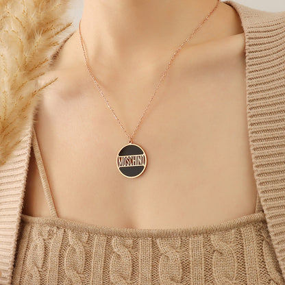 English Alphabet Round Brand Pendant Luxury Female Niche Acrylic Necklace