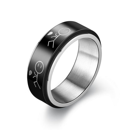 New Anti-anxiety Decompression Titanium Steel Double-layer Rotating Ring Wholesale