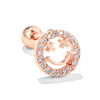 Classic Smiley Face Copper Ear Studs Piercing Screw Ball Creative Hollow Smile Ear Studs