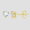 1 Pair IG Style French Style Simple Style Heart Shape Inlay Sterling Silver Zircon 14K Gold Plated Ear Studs