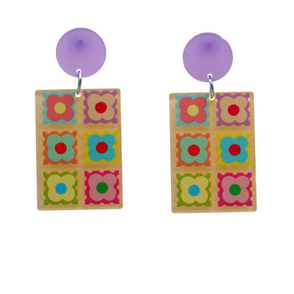 Women's Men's Fashion Geometric Acrylic Earrings No Inlaid Drop Earrings