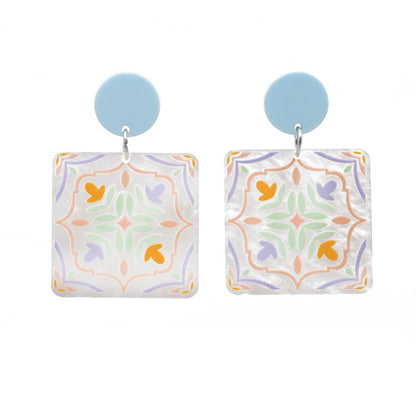 Women's Men's Fashion Geometric Acrylic Earrings No Inlaid Drop Earrings