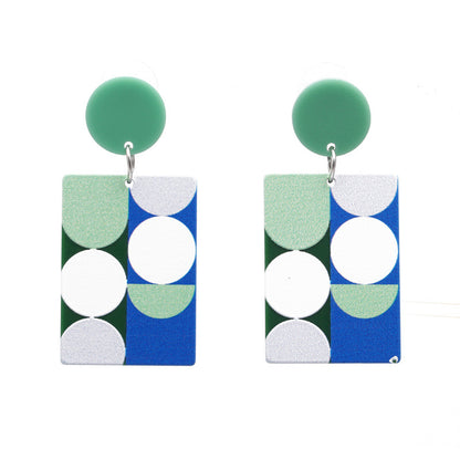 Women's Men's Fashion Geometric Acrylic Earrings No Inlaid Drop Earrings