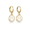 1 Pair Simple Style Heart Shape Smiley Face Lightning Enamel Metal Drop Earrings