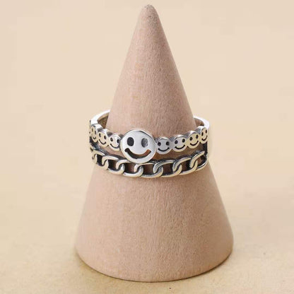 Fashion Smiley Face Alloy Plating Unisex Rings