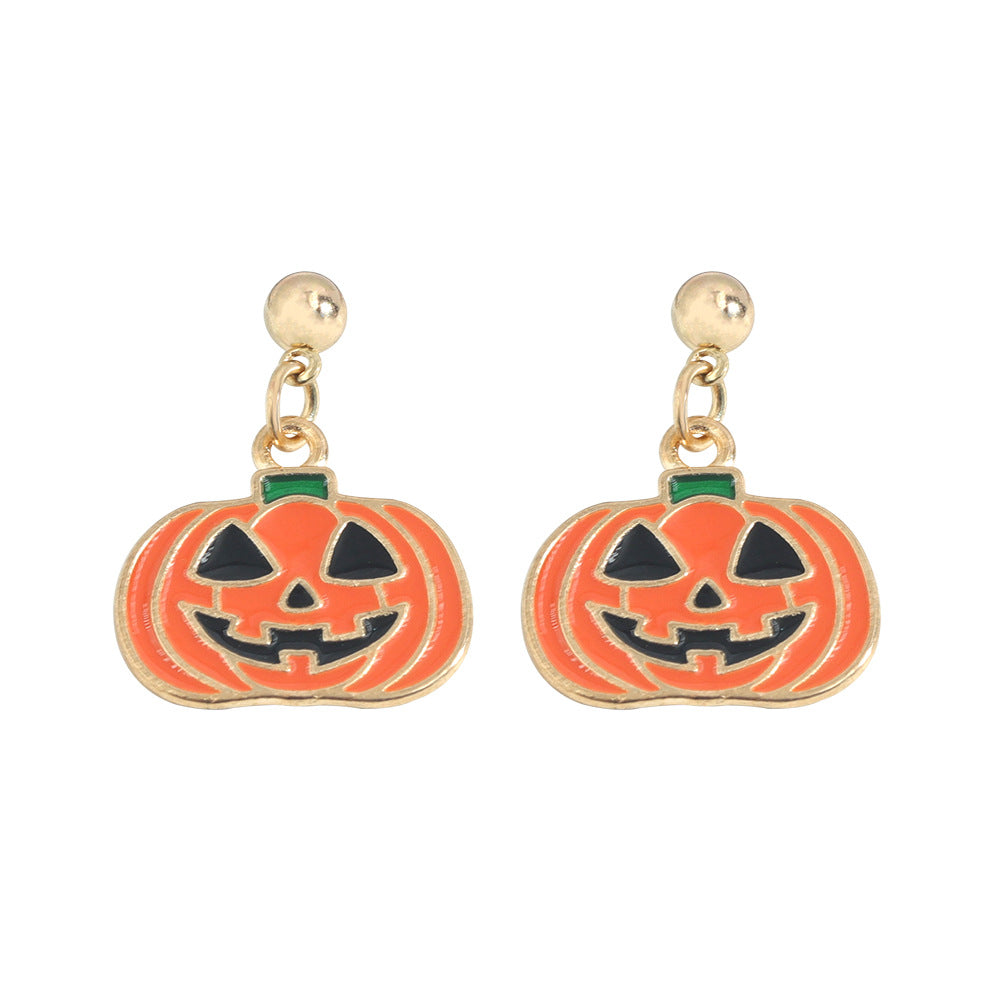 Fashion Pumpkin Skull Alloy Enamel Women's Drop Earrings 1 Pair