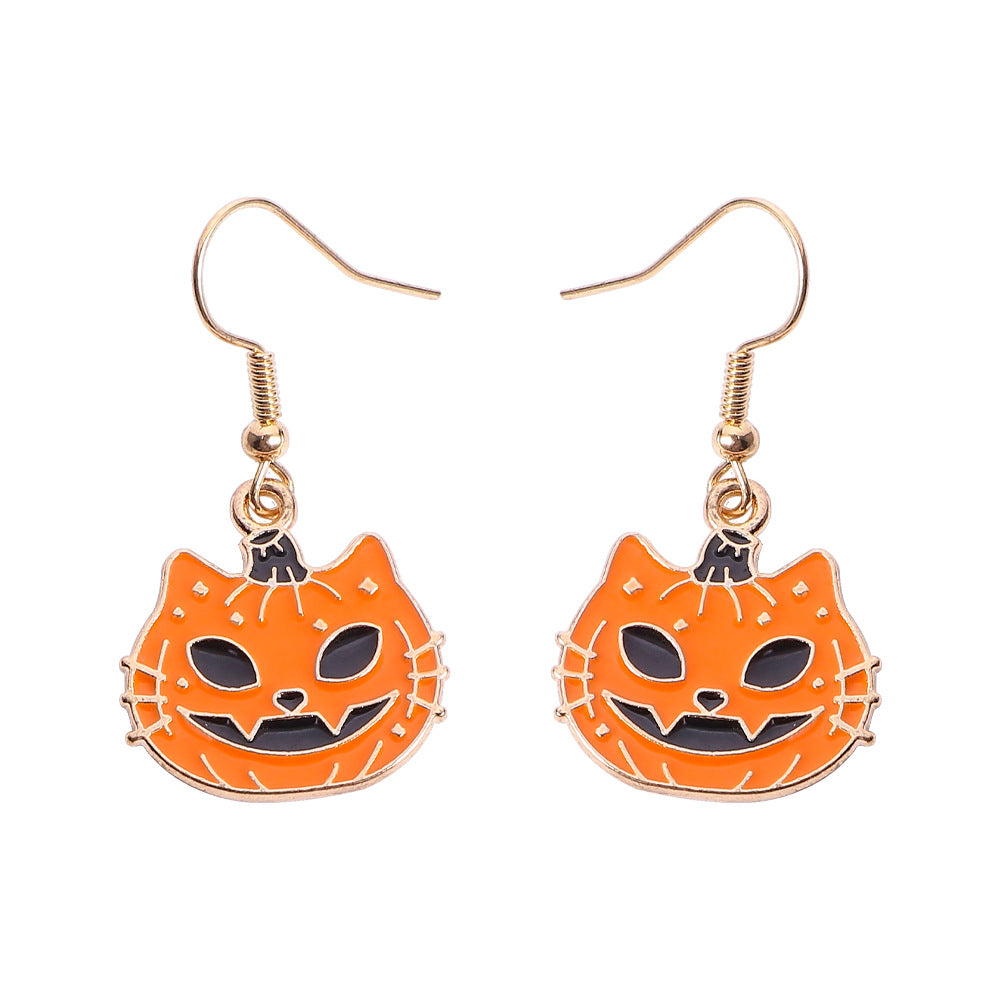 Fashion Pumpkin Skull Alloy Enamel Women's Drop Earrings 1 Pair