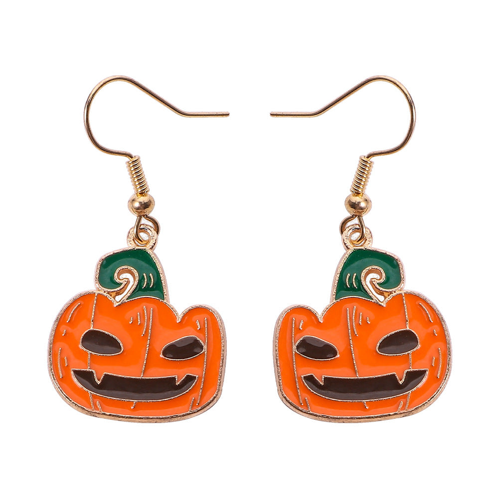 Fashion Pumpkin Skull Alloy Enamel Women's Drop Earrings 1 Pair