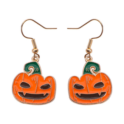 Fashion Pumpkin Skull Alloy Enamel Women's Drop Earrings 1 Pair