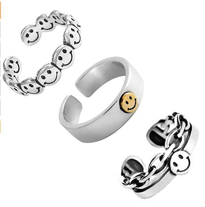 Fashion Smiley Face Alloy Plating Unisex Rings