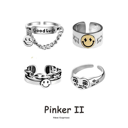 Fashion Smiley Face Alloy Plating Unisex Rings