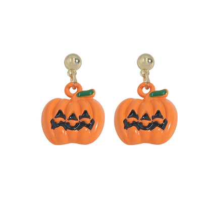 Fashion Pumpkin Skull Alloy Enamel Women's Drop Earrings 1 Pair