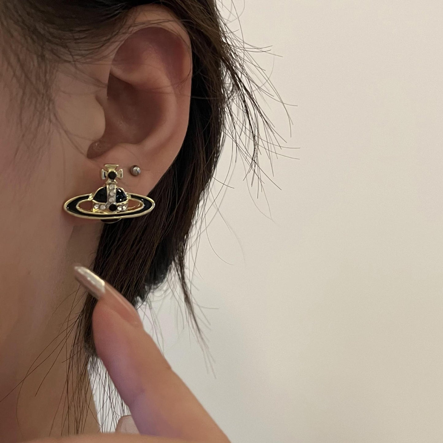 Fashion Starry Sky Alloy Stoving Varnish Rhinestones Women's Ear Studs 1 Pair