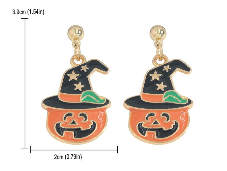 Fashion Pumpkin Skull Alloy Enamel Women's Drop Earrings 1 Pair