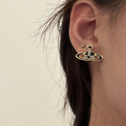 Fashion Starry Sky Alloy Stoving Varnish Rhinestones Women's Ear Studs 1 Pair