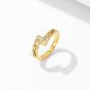 Vintage Style L Shape Stainless Steel Criss Cross Hollow Out Rings