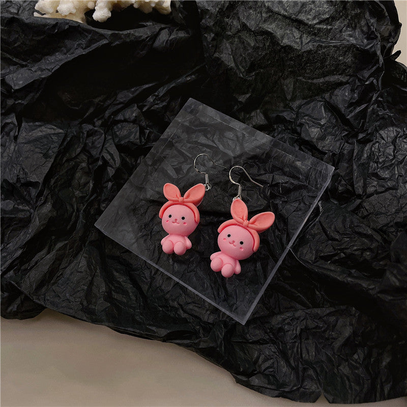 Cartoon Style Animal Resin Women's Drop Earrings Ear Clips 1 Pair