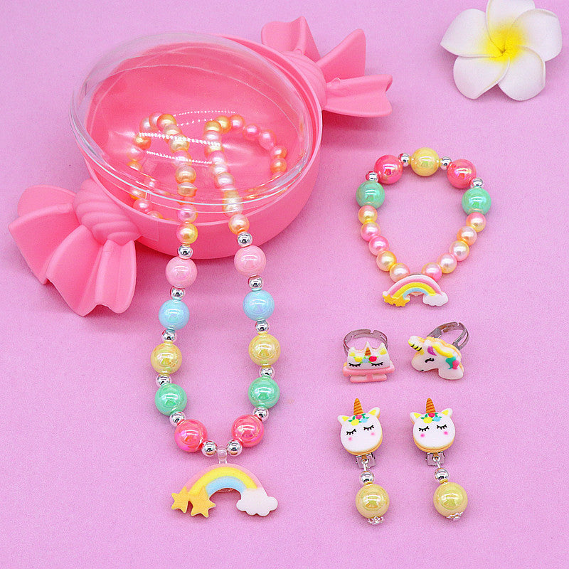 Cute Cartoon Resin Beaded Kid's Necklace