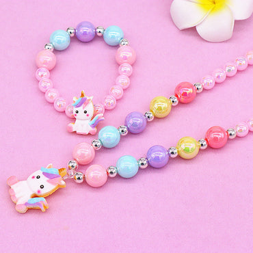 Cute Cartoon Resin Beaded Kid's Necklace