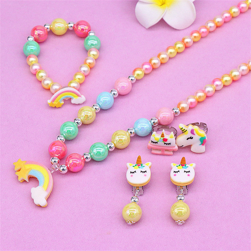 Cute Cartoon Resin Beaded Kid's Necklace