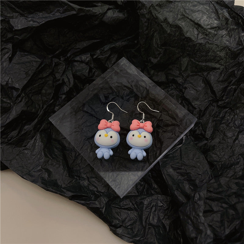 Cartoon Style Animal Resin Women's Drop Earrings Ear Clips 1 Pair