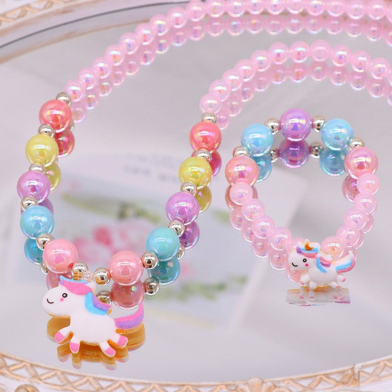 Cute Cartoon Resin Beaded Kid's Necklace