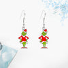 Cute Cartoon Character Christmas Tree Stainless Steel Epoxy Earrings 1 Pair