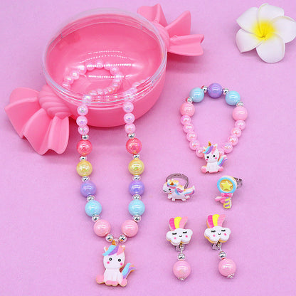 Cute Cartoon Resin Beaded Kid's Necklace