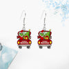 Cute Cartoon Character Christmas Tree Stainless Steel Epoxy Earrings 1 Pair