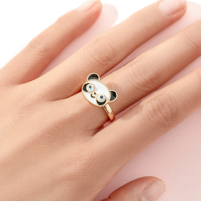 Cute Ice Cream Flower Butterfly Alloy Enamel Kid's Open Ring