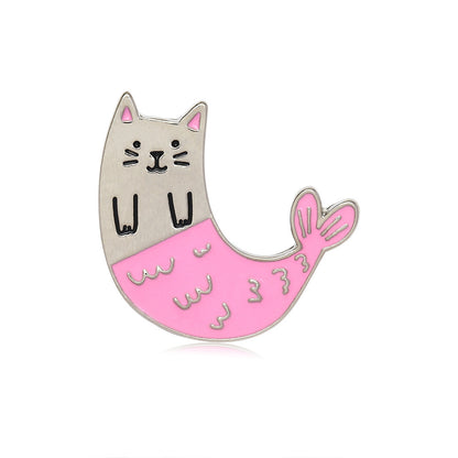 Cartoon Style Letter Cat Alloy Enamel Unisex Brooches