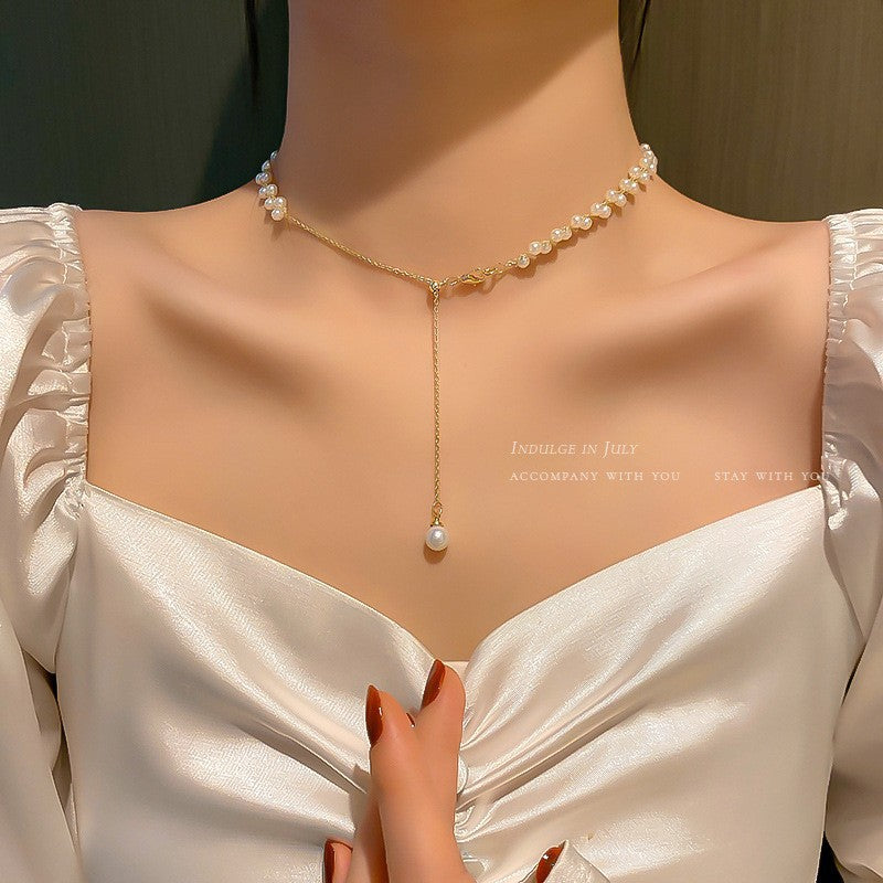 Fashion Flower Pearl Alloy Wholesale Pendant Necklace