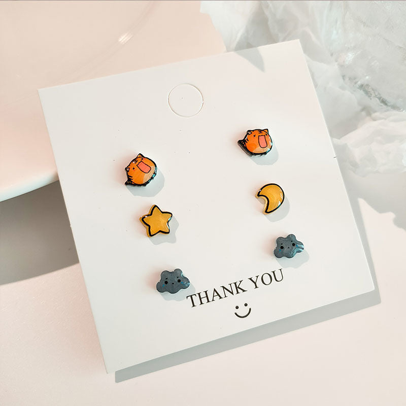 Cartoon Style Cartoon Character Plastic Resin Epoxy Women's Earrings