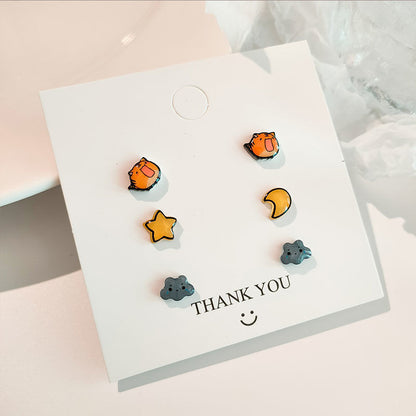 Cartoon Style Cartoon Character Plastic Resin Epoxy Women's Earrings