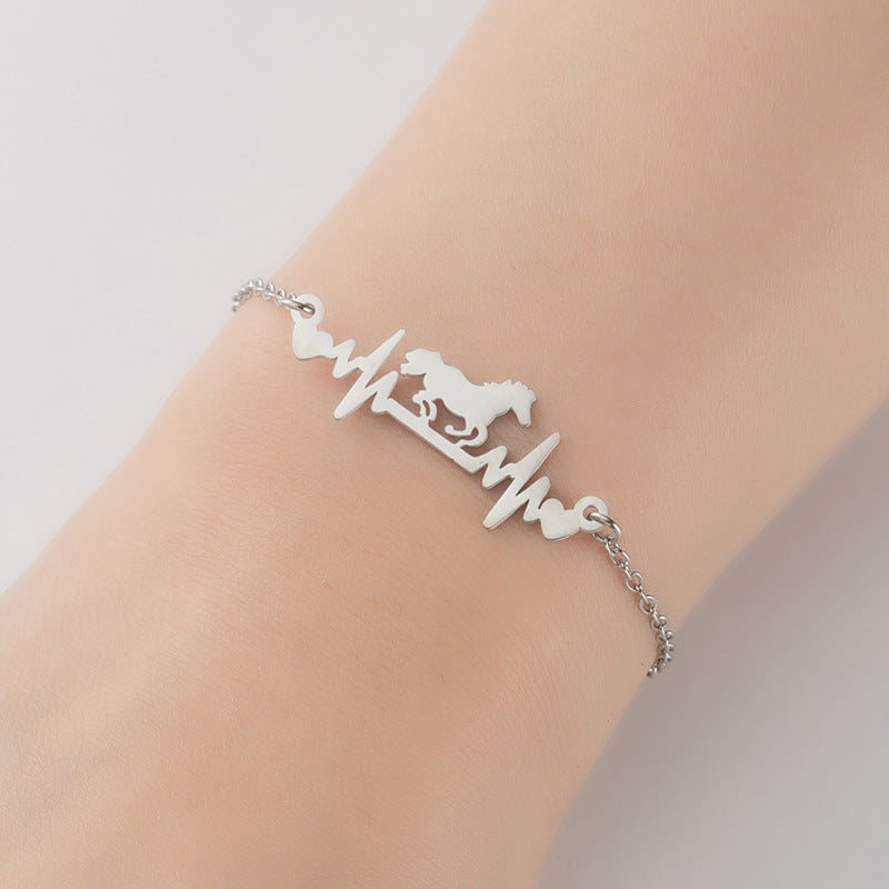 1 Piece Simple Style Letter Stainless Steel Plating Bracelets