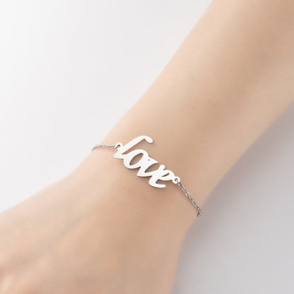 1 Piece Simple Style Letter Stainless Steel Plating Bracelets