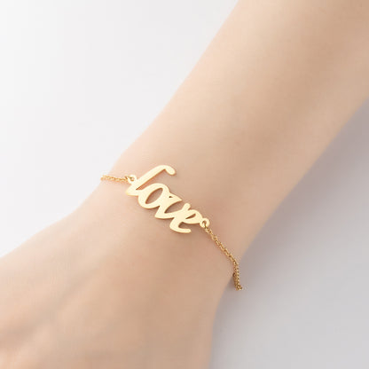 1 Piece Simple Style Letter Stainless Steel Plating Bracelets