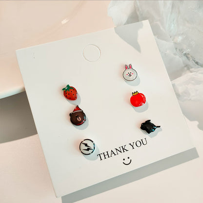 Cartoon Style Cartoon Character Plastic Resin Epoxy Women's Earrings