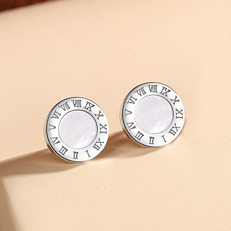 1 Pair Fashion Number Plating Inlay Titanium Steel Acrylic Ear Studs