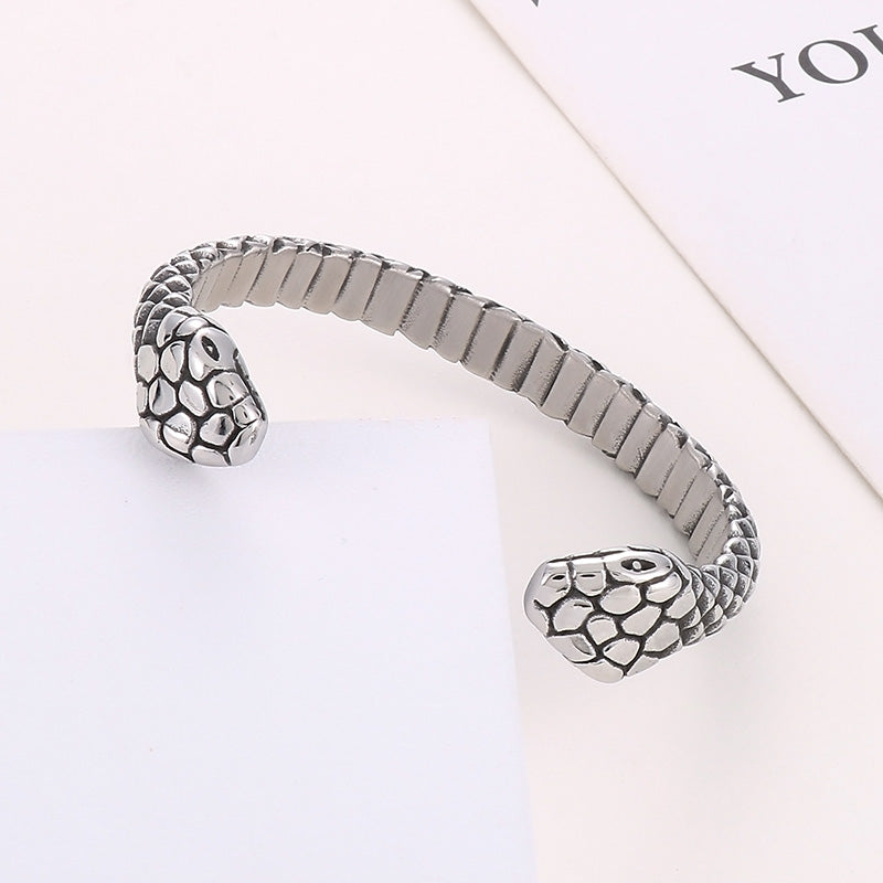 1 Piece Hip-hop Animal Snake Stainless Steel Bangle