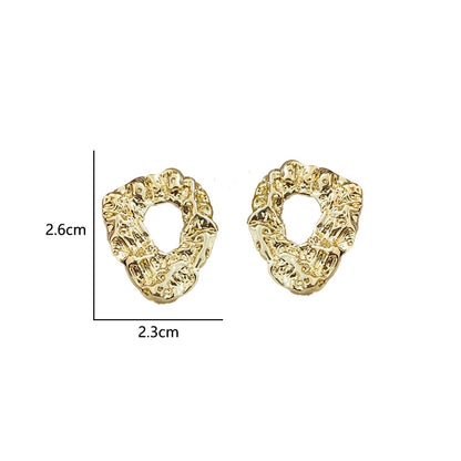 1 Pair Retro Simple Style Irregular Solid Color Hollow Out Alloy Ear Studs