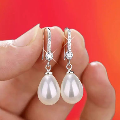 Lady Heart Shape Alloy Inlay Artificial Gemstones Artificial Pearls Women's Drop Earrings