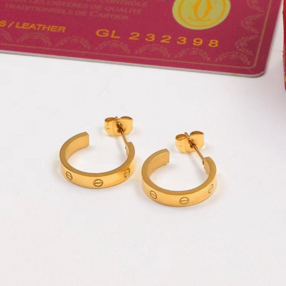 1 Pair Classic Style C Shape Plating Steel Ear Studs