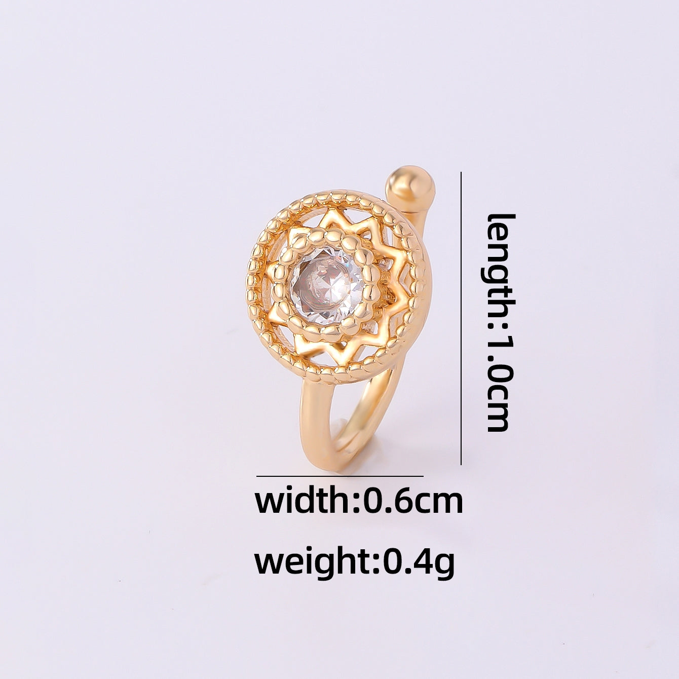 1 Piece Simple Style Solid Color Plating Inlay Copper Zircon Gold Plated Ear Cuffs