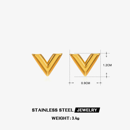 Wholesale Commute Letter Titanium Steel Plating 18k Gold Plated Bracelets Earrings Necklace