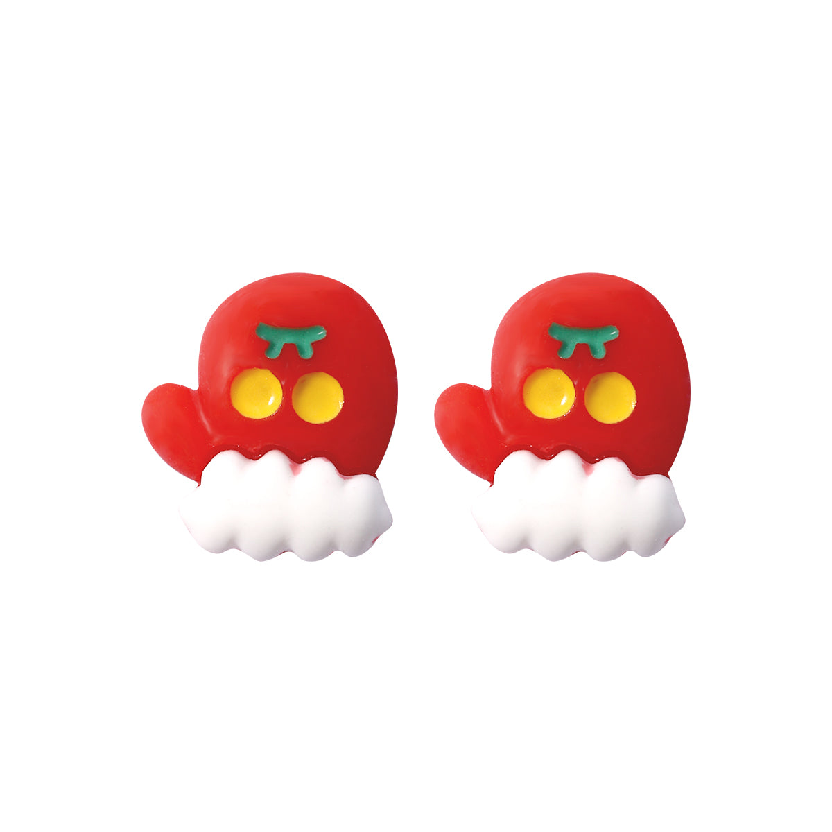 1 Pair Cute Christmas Tree Santa Claus Christmas Socks Three-dimensional Arylic Synthetic Resin Ear Studs