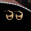 1 Pair Retro Commute Cross Oval Heart Shape Plating Copper Earrings