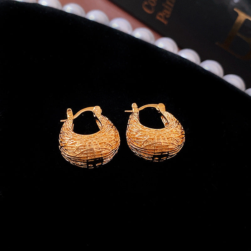 1 Pair Retro Commute Cross Oval Heart Shape Plating Copper Earrings