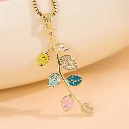 Sweet Animal Oval Heart Shape Stainless Steel Enamel Plating Inlay Zircon 18k Gold Plated Pendant Necklace